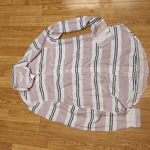 NWT beachlunchlounge striped button front shirt sz XS